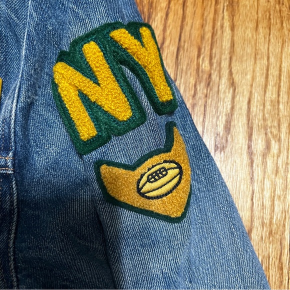 Polo Ralph Lauren Varsity Tigers Football Letterman Patch Denim Jacket Men's Sm - Picture 9 of 13